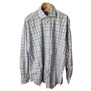 Thomas Dean Multicolor Plaid Button Down Shirt XXL